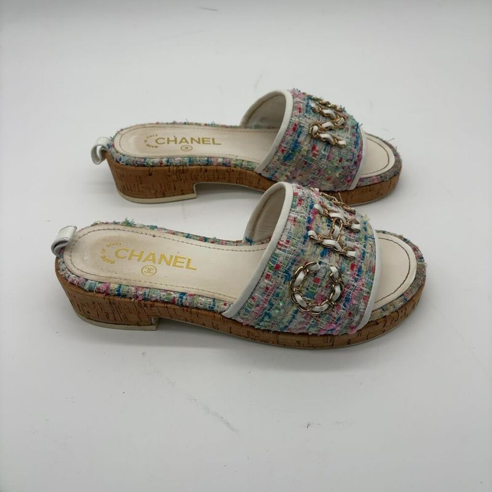 CHANEL Tweed Slide Sandals - Picture 7 of 7